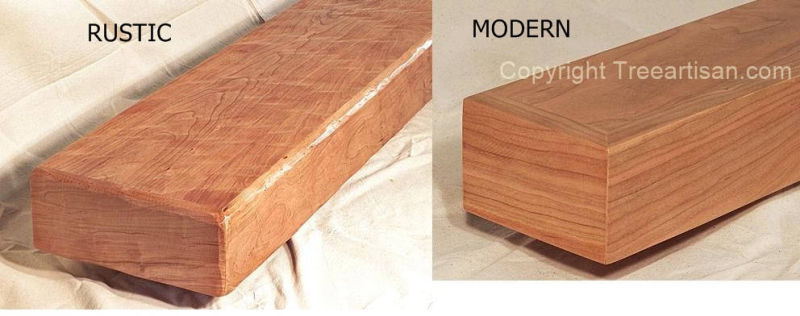 Rustic or Modern Cherry Fireplace Mantel Beam Floating Shelf