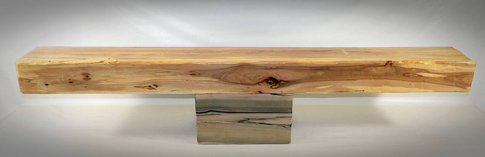 Rustic or Modern Hickory Fireplace Mantel Beam Floating Shelf